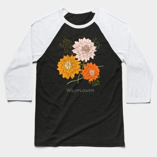 Vintage Pastel Wildflower Floral Baseball T-Shirt